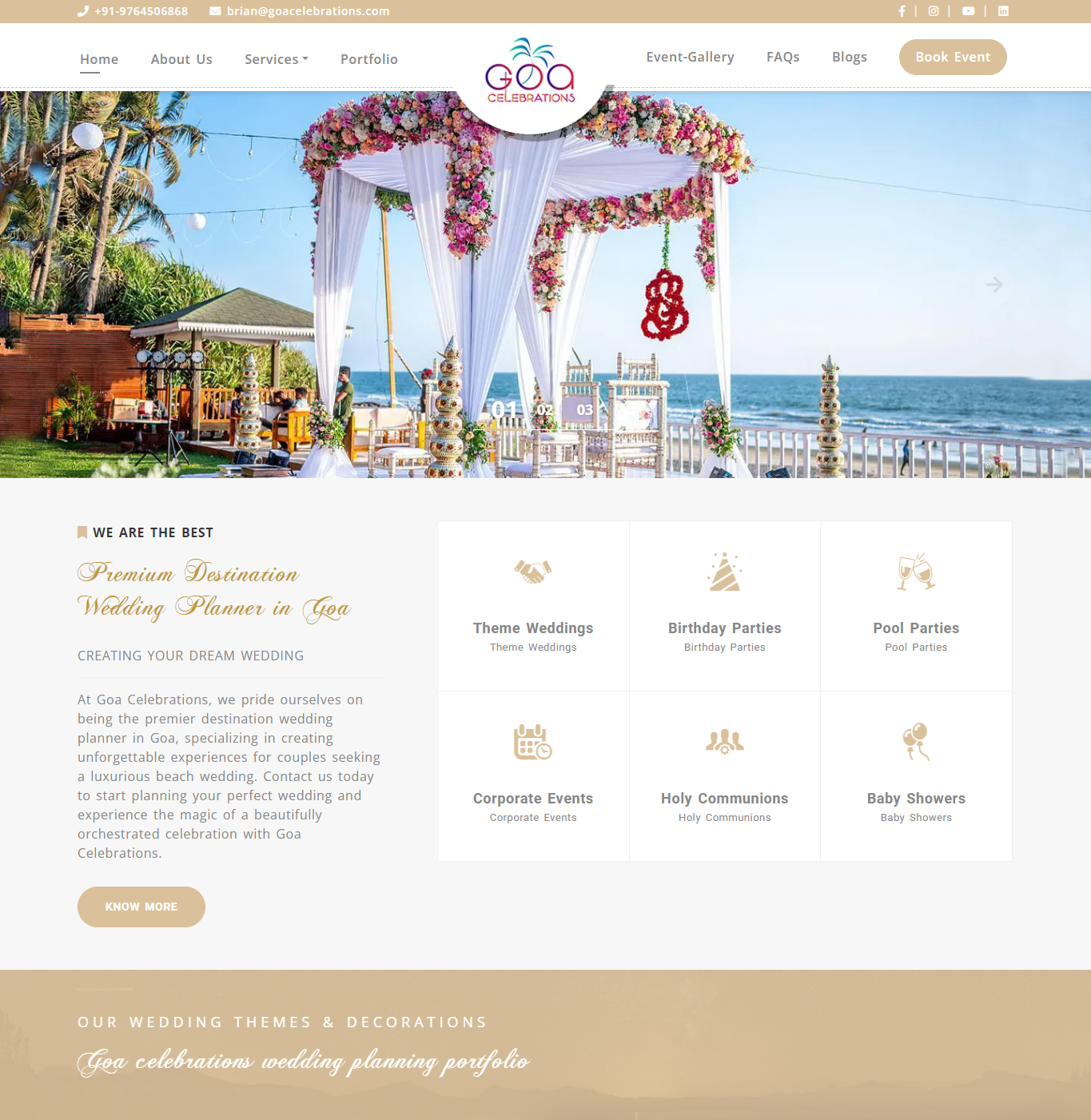 Web Design Portfolio for Goa Celebrations