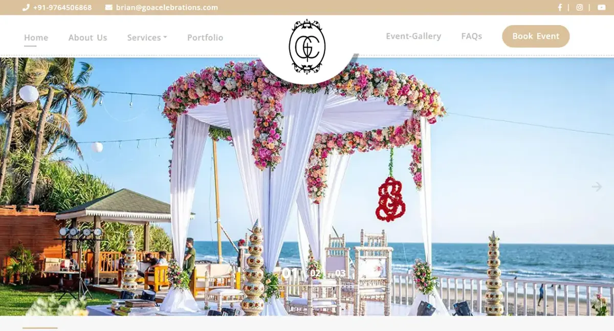 Creative Web Design for Goa Celebrations - Lead Generation and Brand Marketing Focus