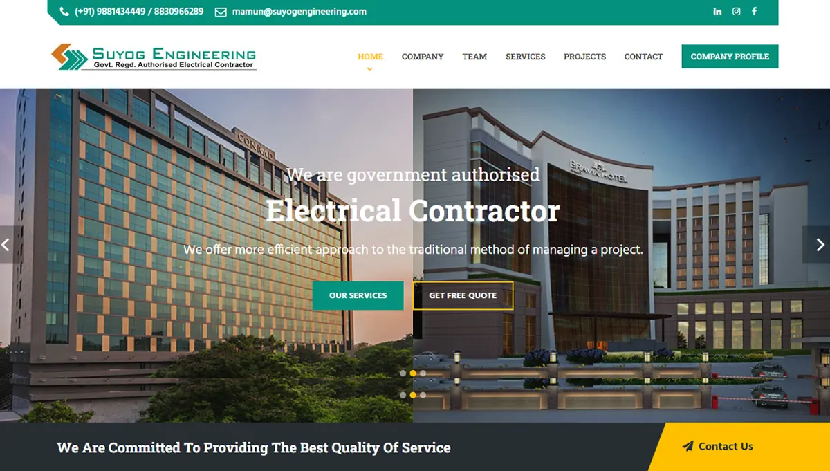 Web Design Project for Suyog Engineering