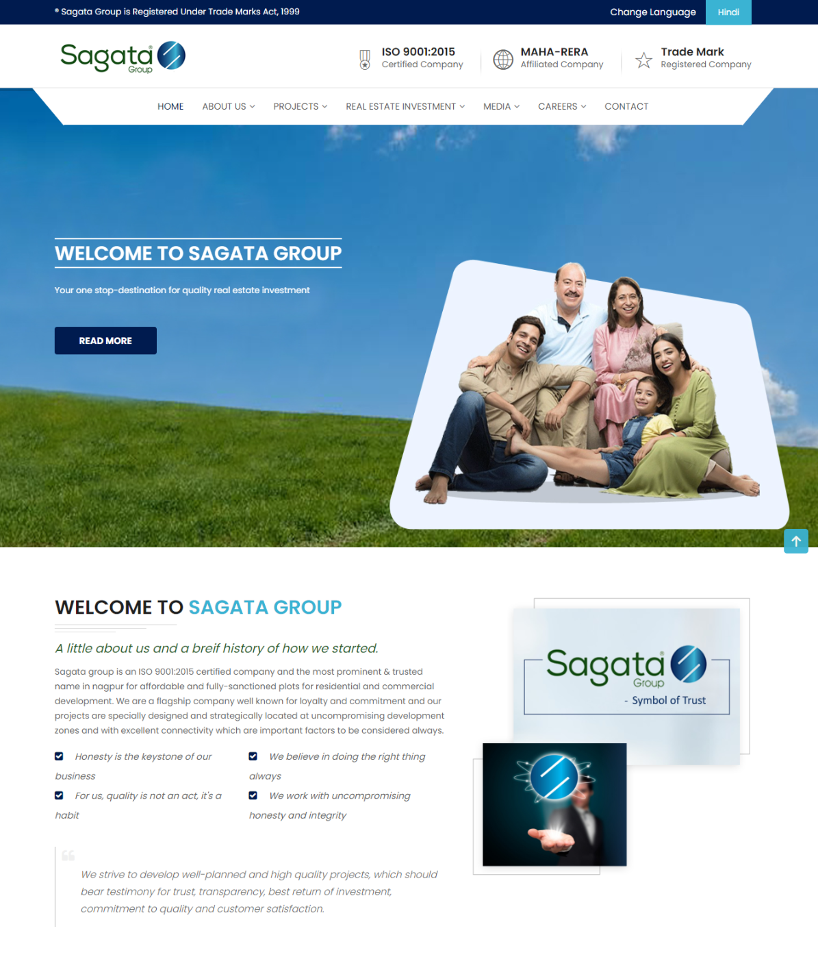 Web Design Portfolio for Sagata Group