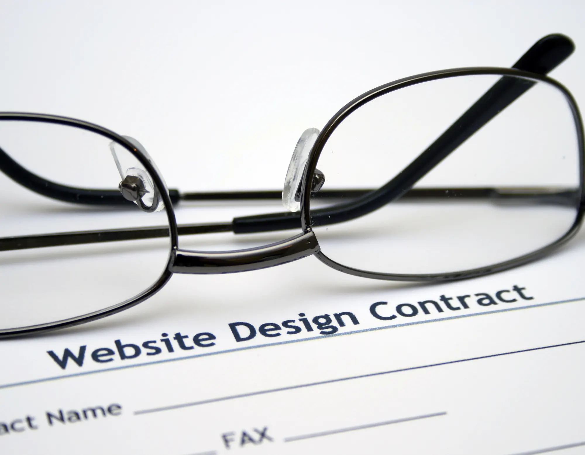 Professional website development contract highlighting project scope and agreement terms